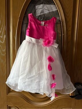 Alfred Angelo Fuchsia and White Party Dress